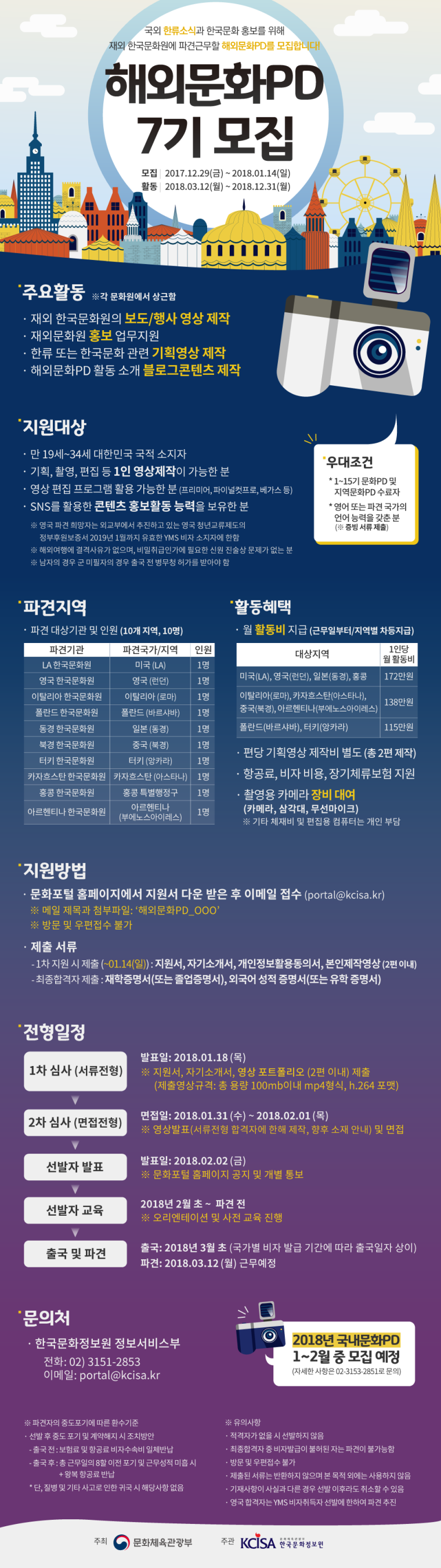 문화체육관광부 재외문화원 해외문화 PD 모집