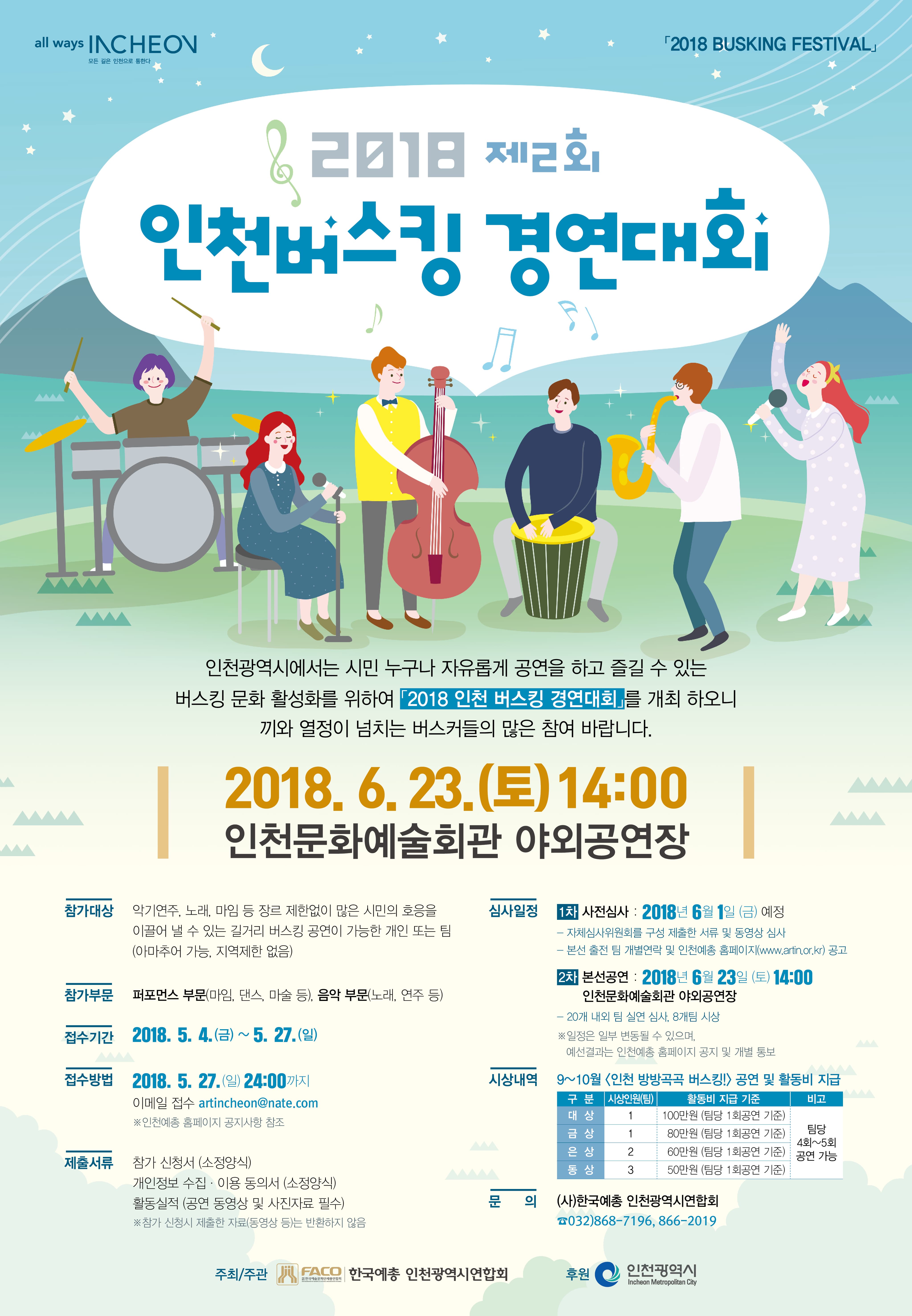 2018 제2회 인천버스킹 경연대회 본문 내용 참조