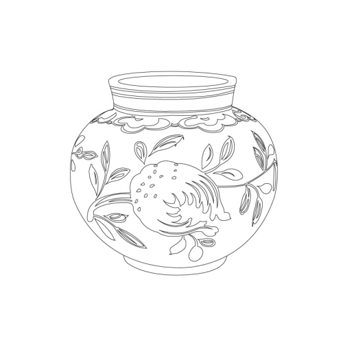 청화백자꽃문항아리(23153)