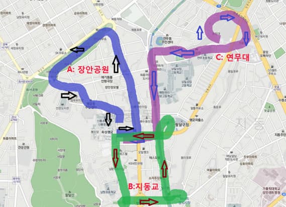 정조 대왕 거둥 경로 ⓒ 수원문화재단